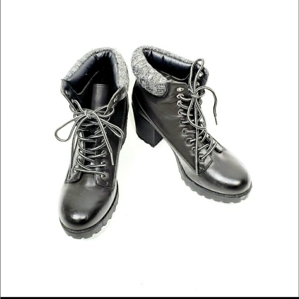 Rouge Helium Platform Lace Up Ankle Boots